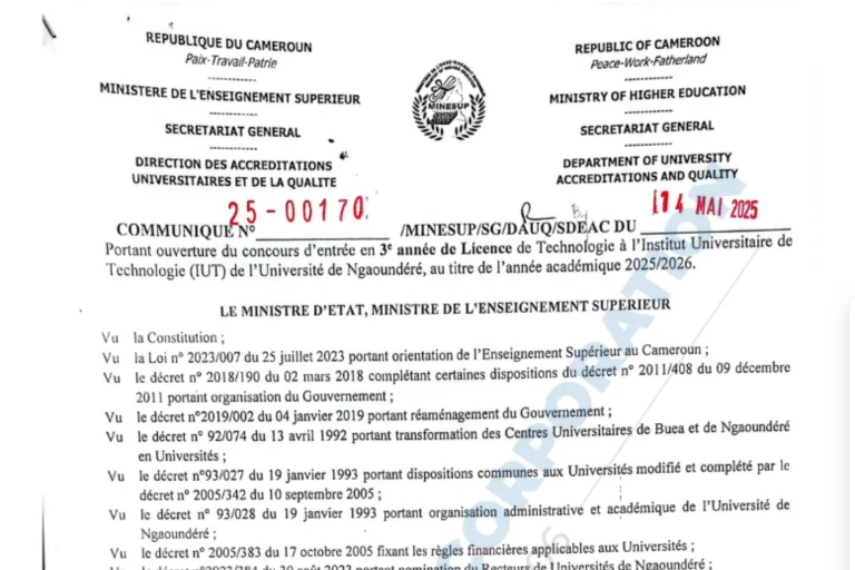 Décision Ouverture Concours Licence Tech 2025