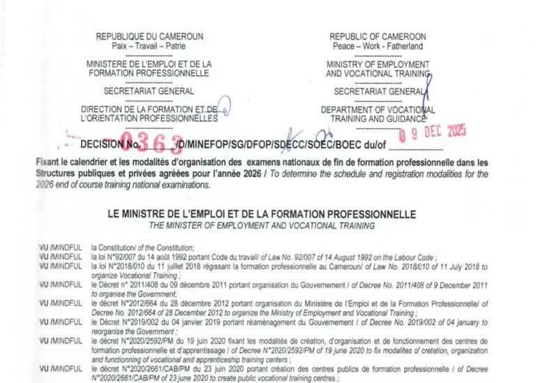 Téléchargez les calendriers officiels des examens professionnels DQP et CQP – Session 2026