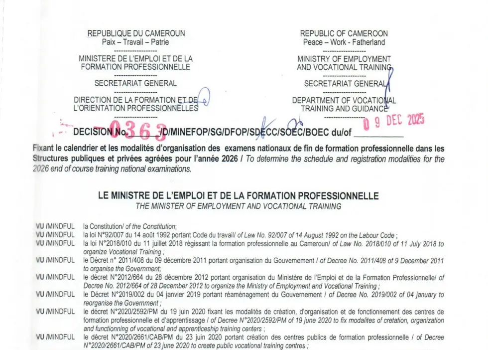 Téléchargez les calendriers officiels des examens professionnels DQP et CQP – Session 2026